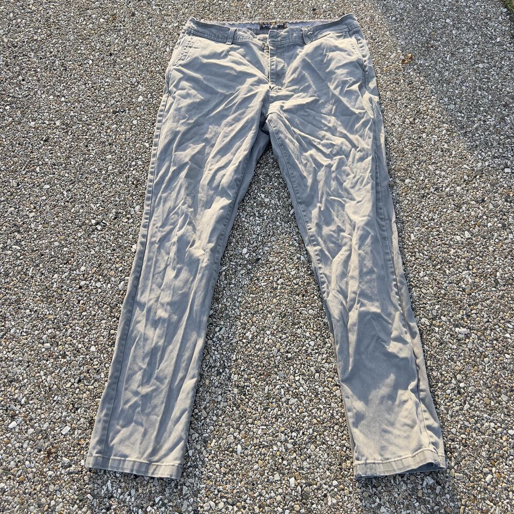 Nickel & Iron Pants Mens 34x32 Gray Chino Regular Fit Canvas Casual Flat Front